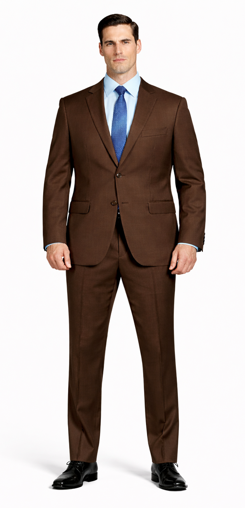 Tiglio Brown Two-Button Wool Suit