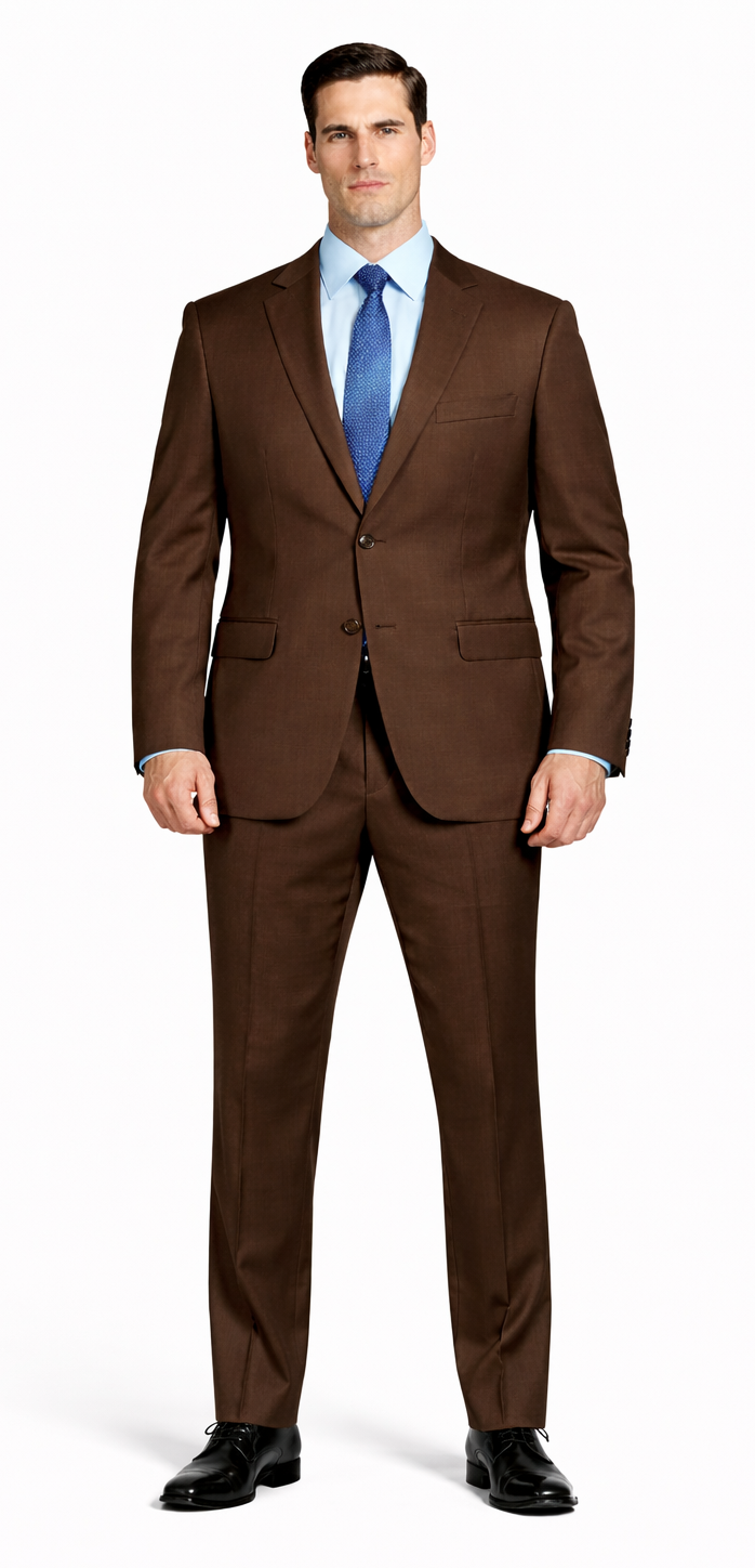 Tiglio Brown Two-Button Wool Suit