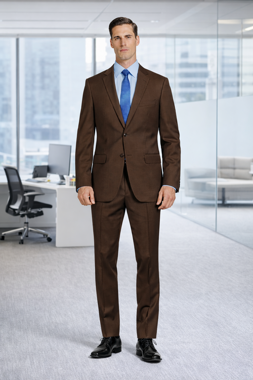 Tiglio Brown Two-Button Wool Suit