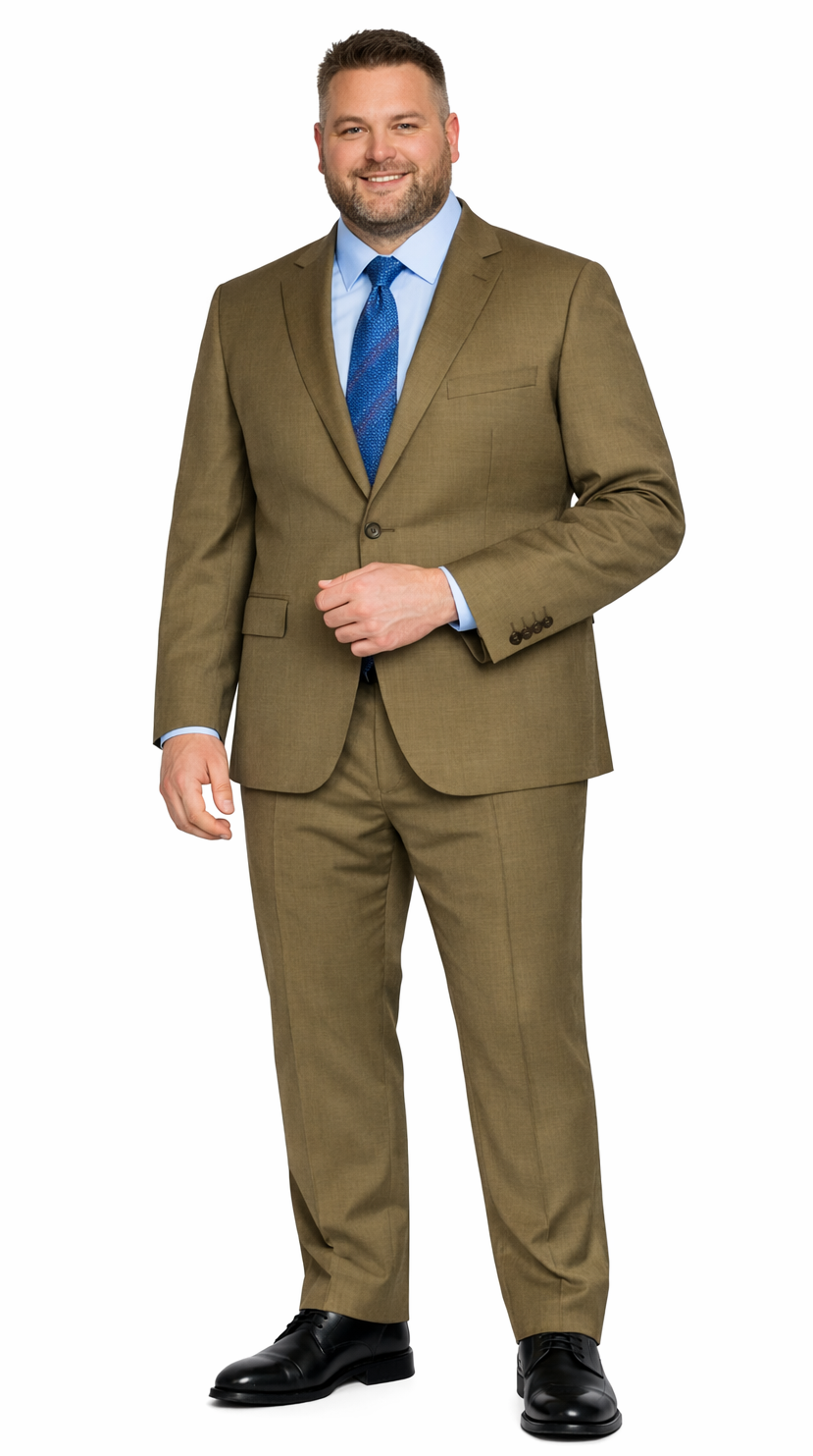 Mantoni Camel or Taupe Two-button Wool Suit - 34 Short or Extra Small