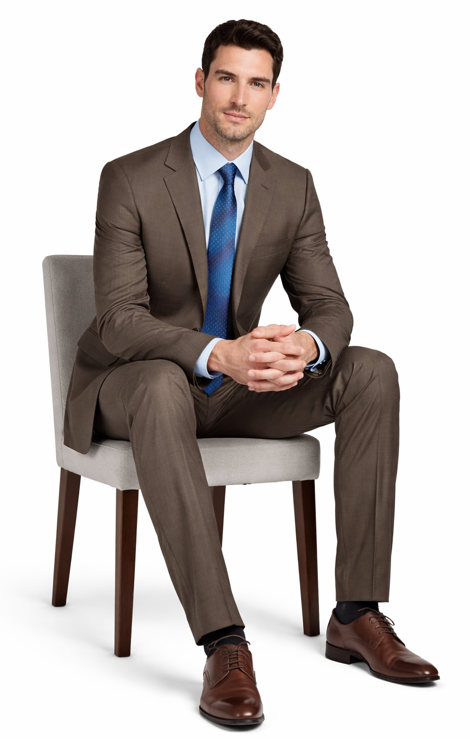 Mantoni Camel or Taupe Two-button Wool Suit - 34 Short or Extra Small