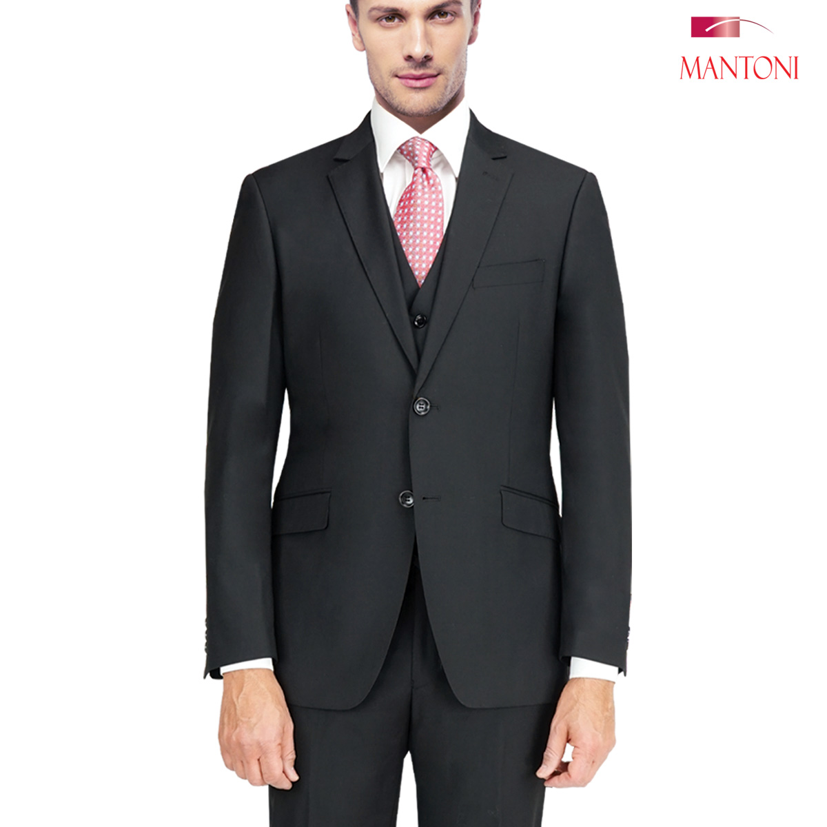 Mantoni Charcoal Two-button Wool Suit - 34 Short or Extra Small