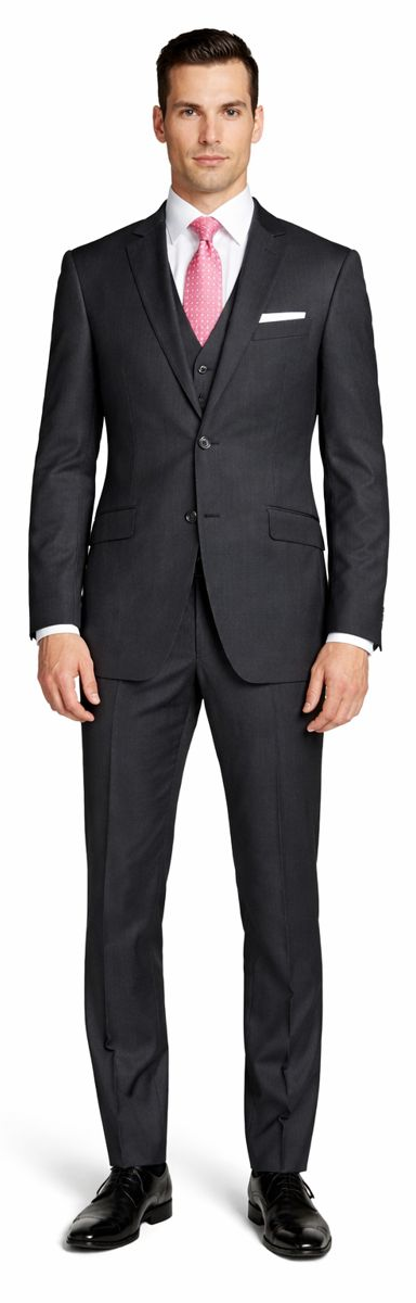Mantoni Charcoal Two-button Wool Suit - 34 Short or Extra Small