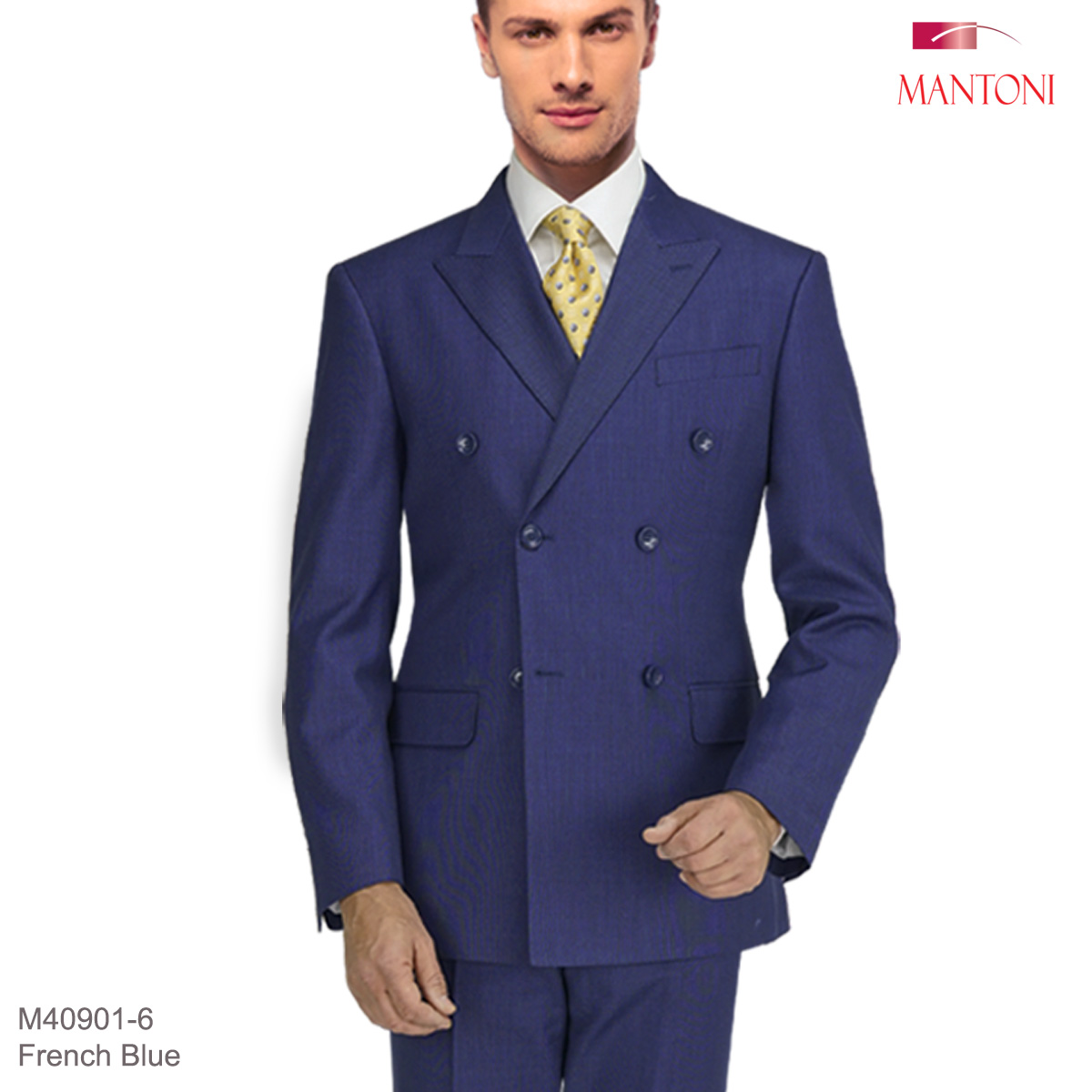Mantoni Double-Breast Black, Grey, or Navy Wool Suit - 34 Short or Extra Small