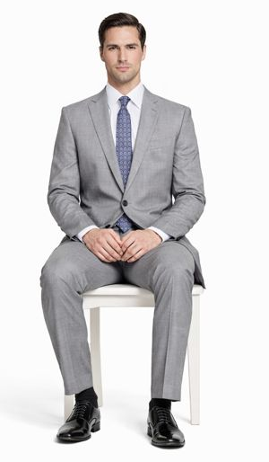 Mantoni Lt. Gray Two-button Wool Suit in Modern or Slim-Fit - 34 Short or Extra Small
