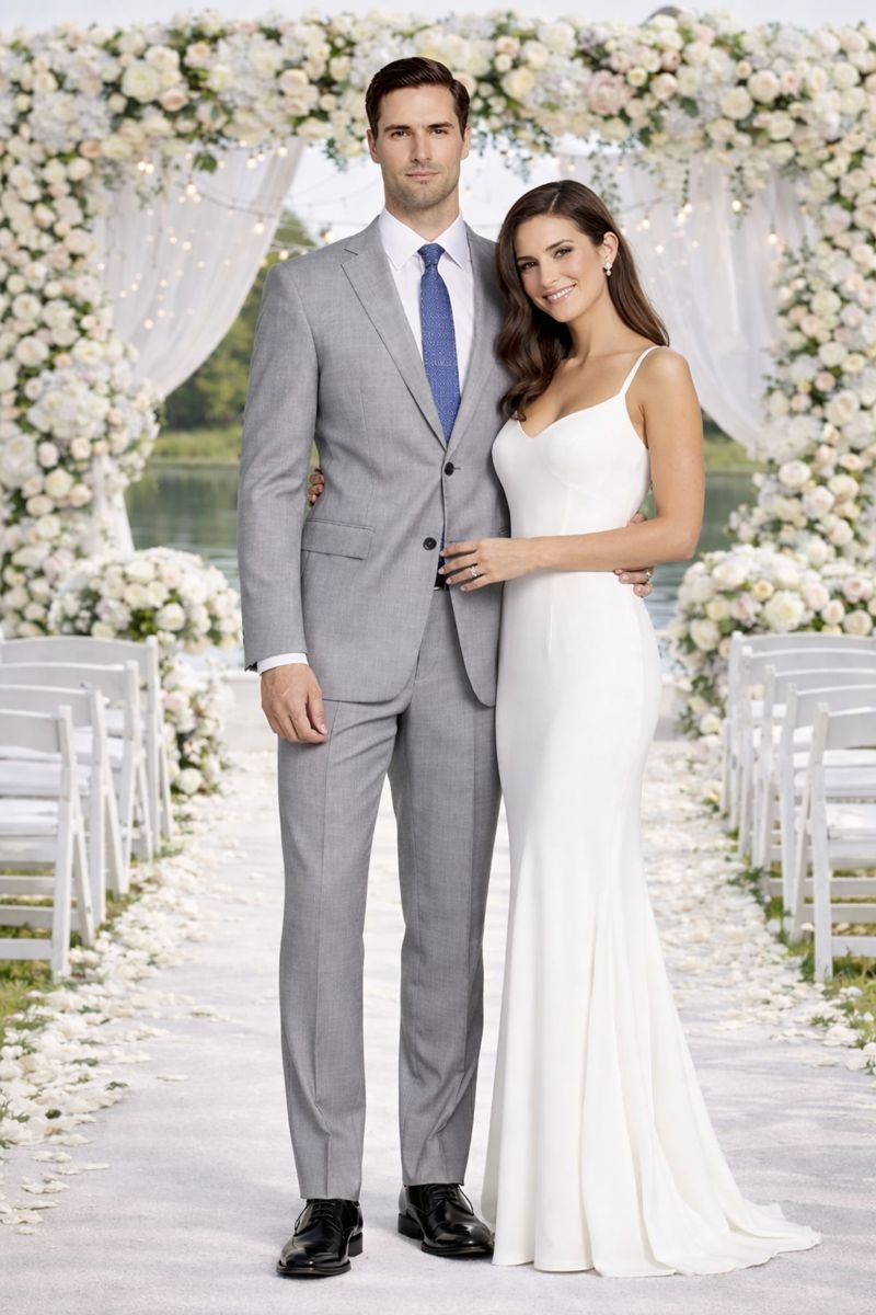 Mantoni Lt. Gray Two-button Wool Suit in Modern or Slim-Fit - 34 Short or Extra Small