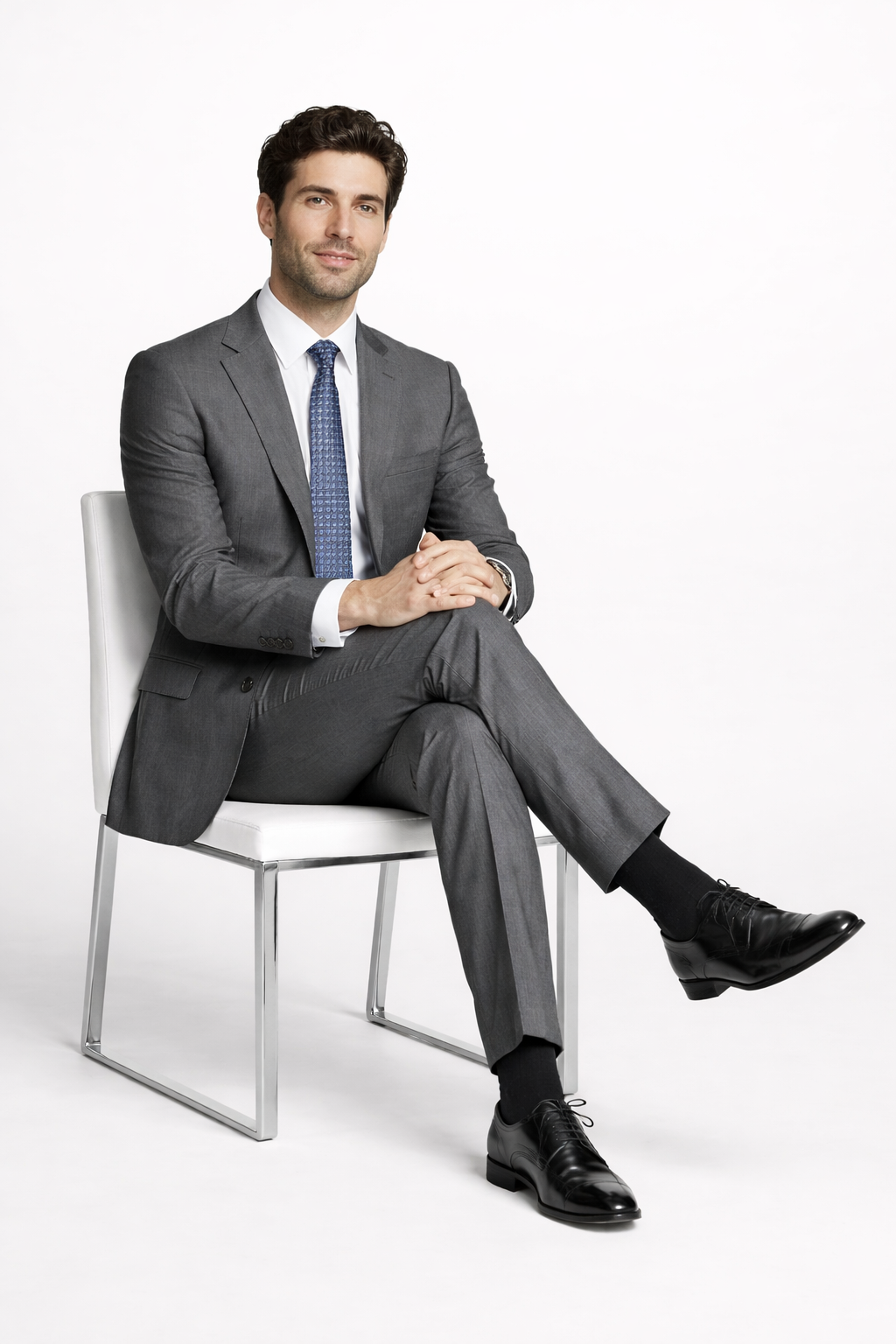 Mens Tiglio Gray Suit – Classic 2 Piece Grey Suit for Wedding, Business and Formal Wear - 34 Short or Extra Small