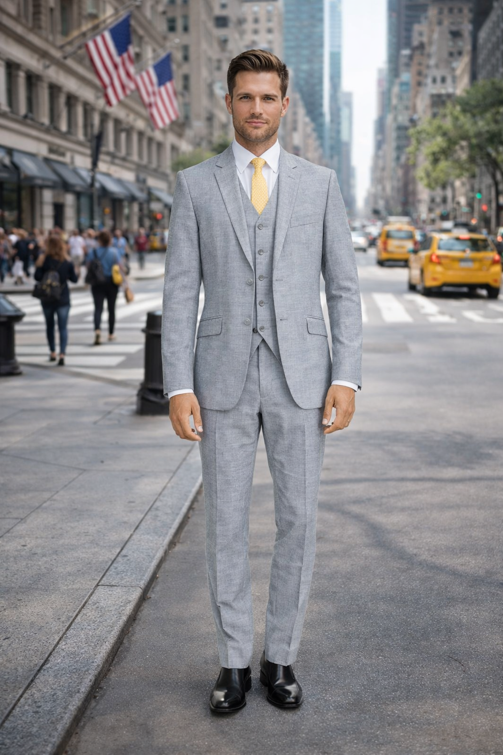 Tiglio Light Gray Suit for Men – Elegant Wedding and Business Formal Suit - 34 Short or Extra Small