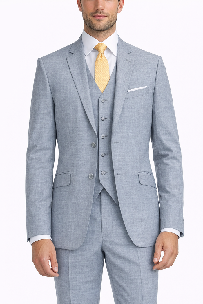 Tiglio Light Gray Suit for Men – Elegant Wedding and Business Formal Suit