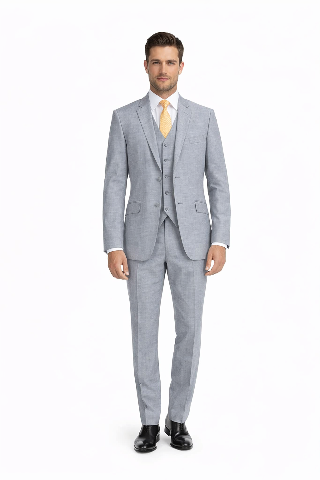 Tiglio Light Gray Suit for Men – Elegant Wedding and Business Formal Suit - 34 Short or Extra Small