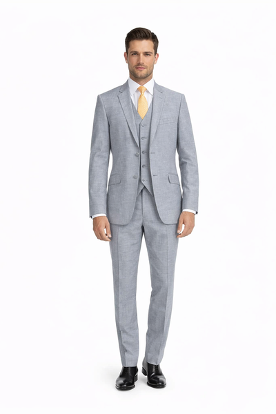 Tiglio Light Gray Suit for Men – Elegant Wedding and Business Formal Suit