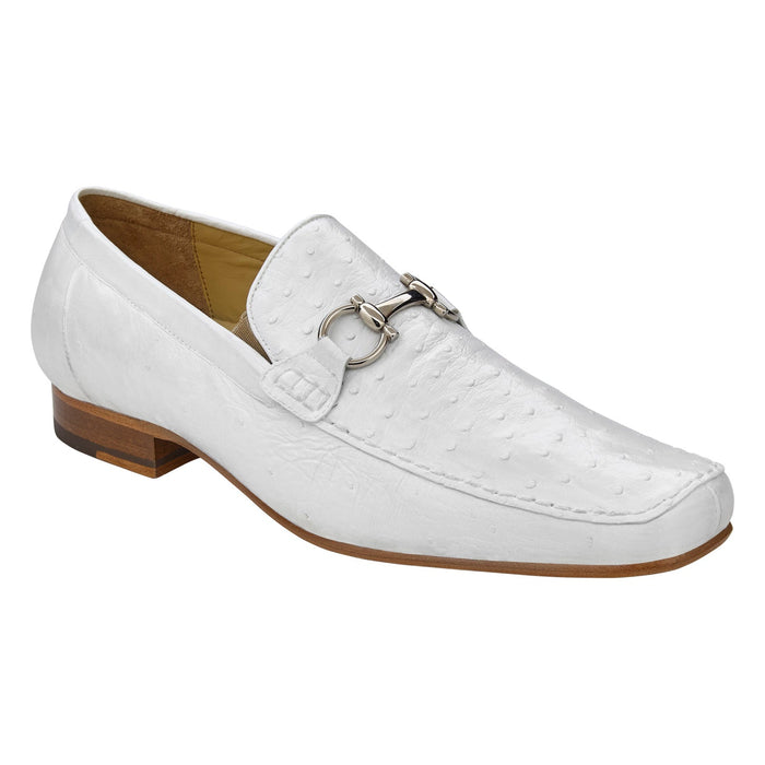 Belvedere Bartolo White Genuine Ostrich Leather Shoe