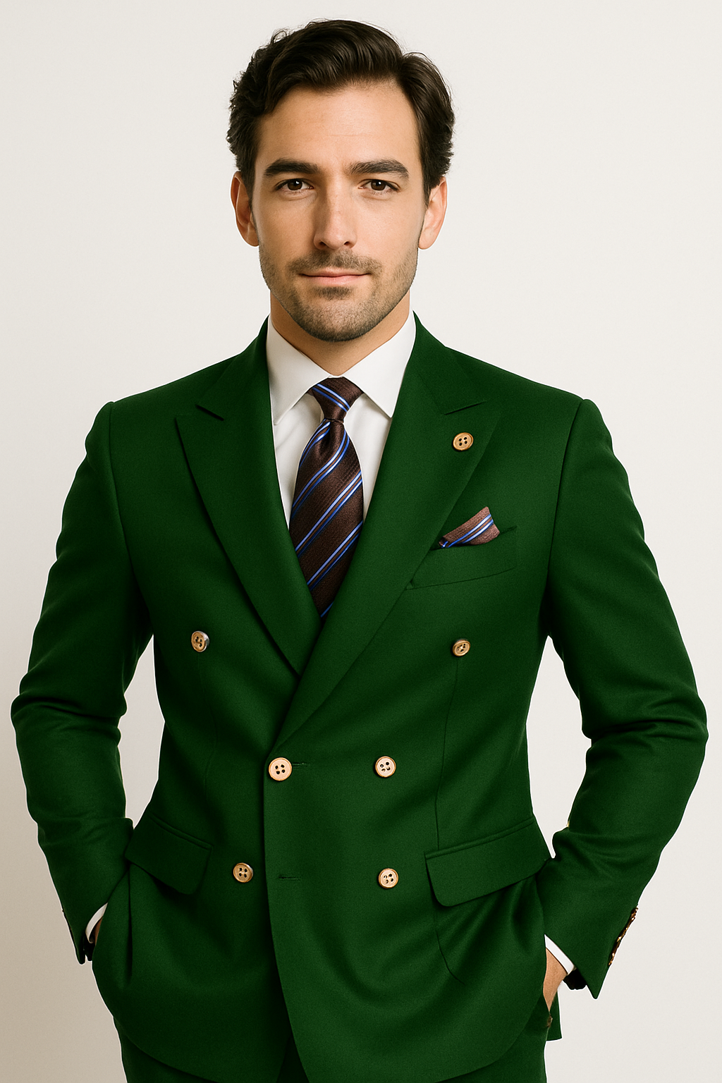 Mens Double breasted Suit - "Maroon" 1920s 1980s Style Peak Lapel Suits -  Back Side Vented  Mens Designer Modern Fit Double Breasted Wool Feel Suit- Designer Brand with Gold Buttons in Maroon - New Arrival - 36 Regular