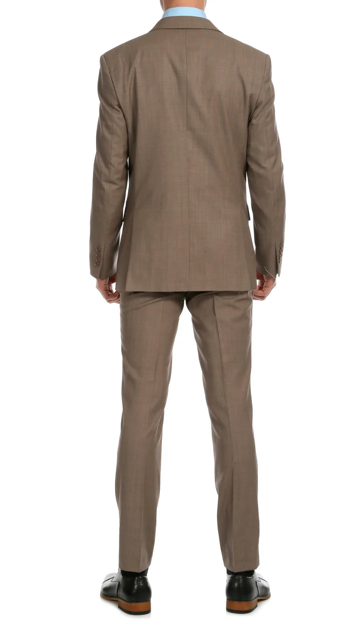 Mason  Sand  Men'S Premium 2 Piece Wool Slim Fit Suit - 38 Short Jacket+32 Waist Adjustable 28to34)(Height: 5 4 to5 7 )(Neck  15-16.5)S-M)