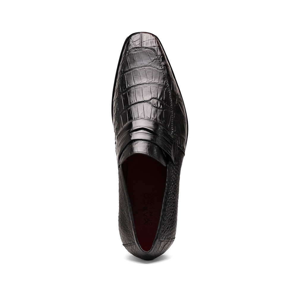 Marco Di Milano Matteo Black Alligator Penny Loafer - 8