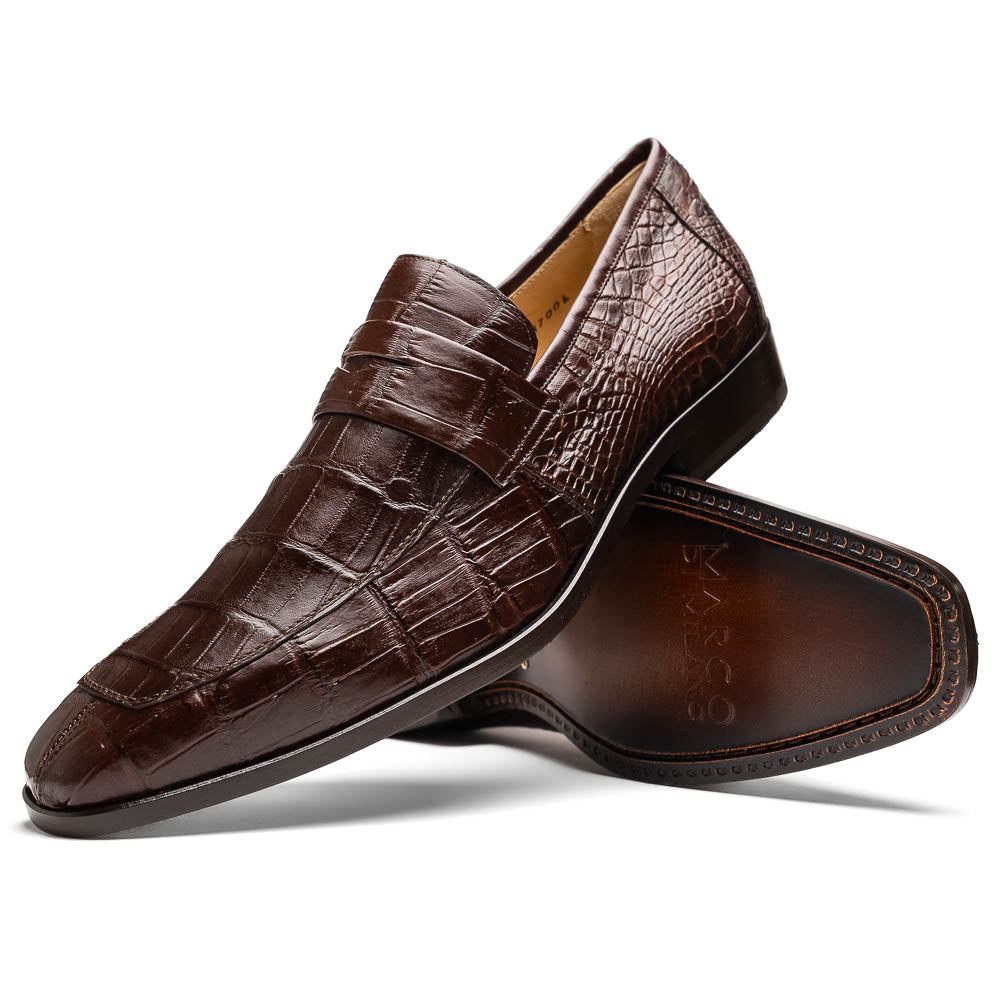 Marco Di Milano Matteo Brown Alligator Penny Loafer - 8