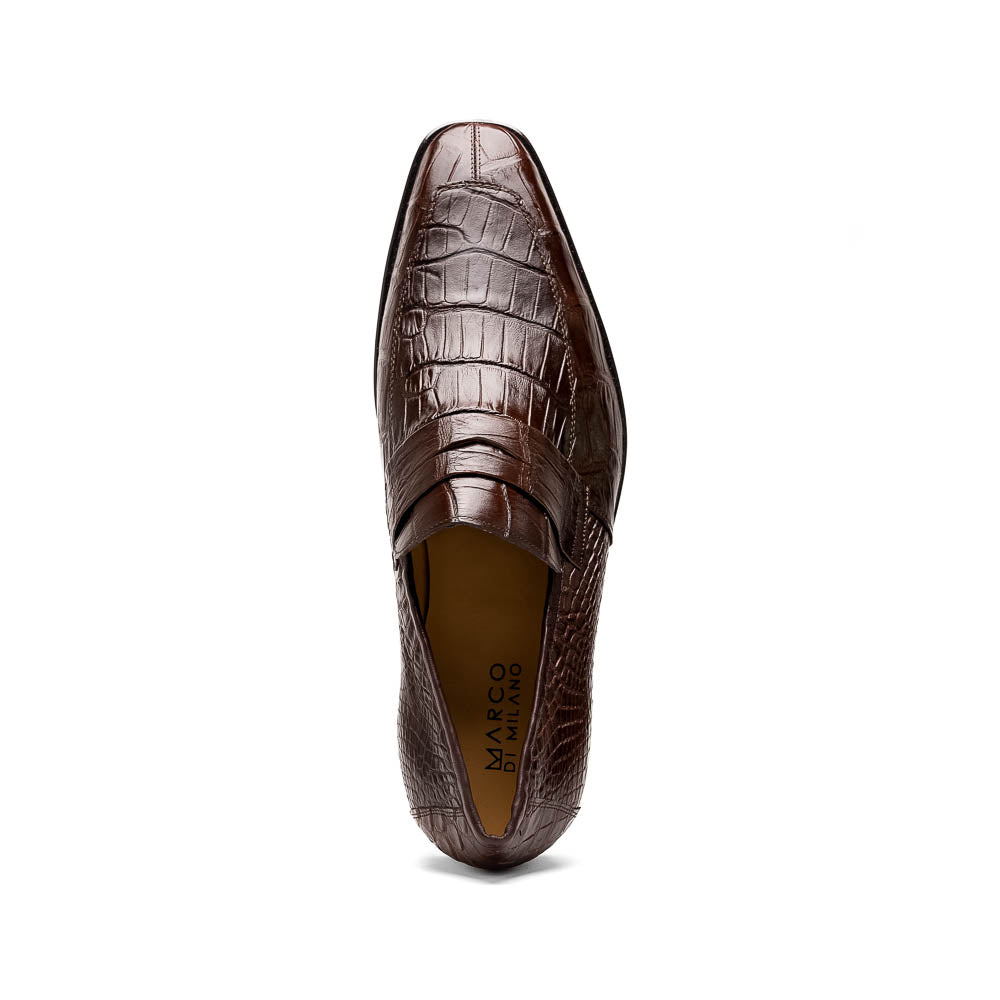 Marco Di Milano Matteo Brown Alligator Penny Loafer - 8