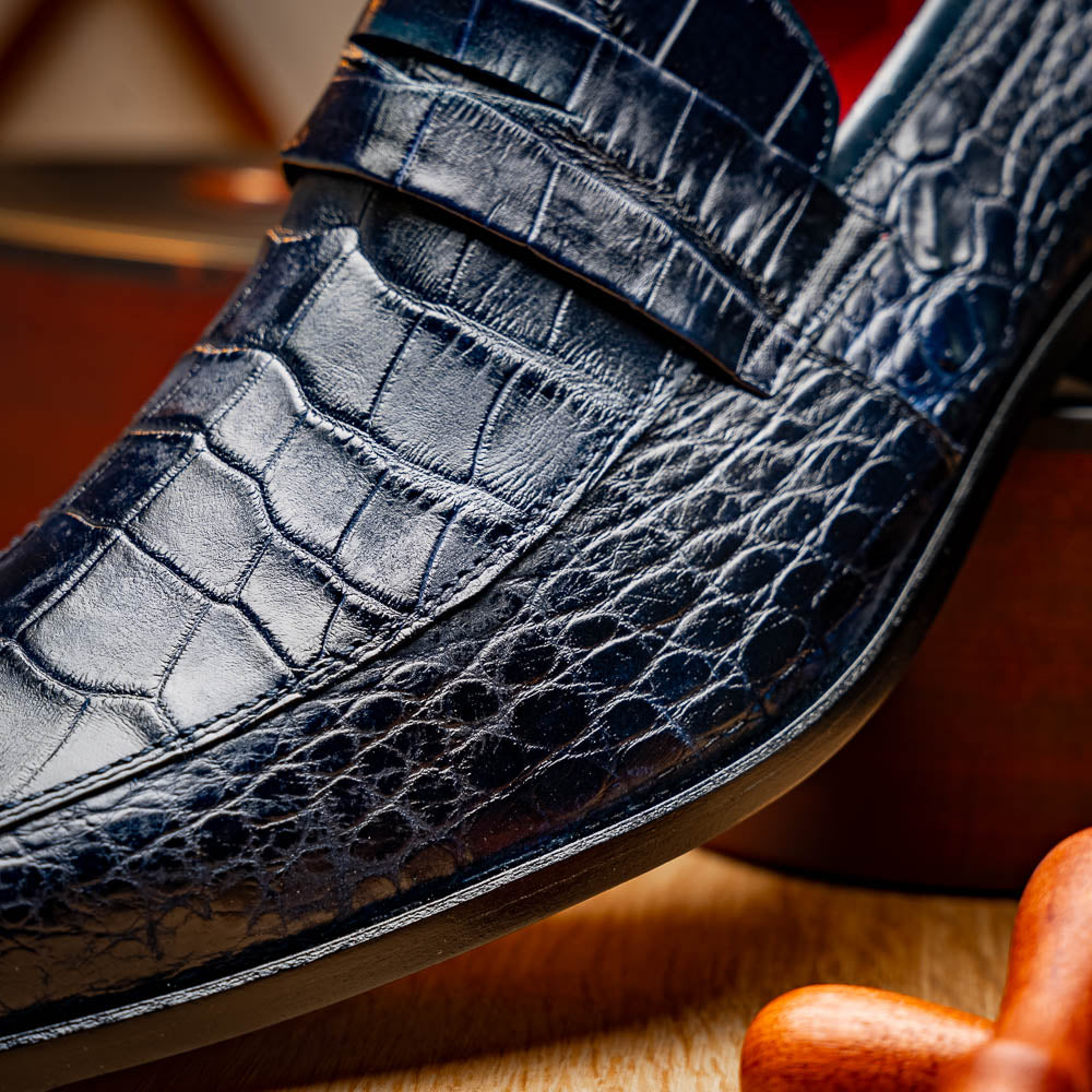Marco Di Milano Matteo Navy Leather Loafers