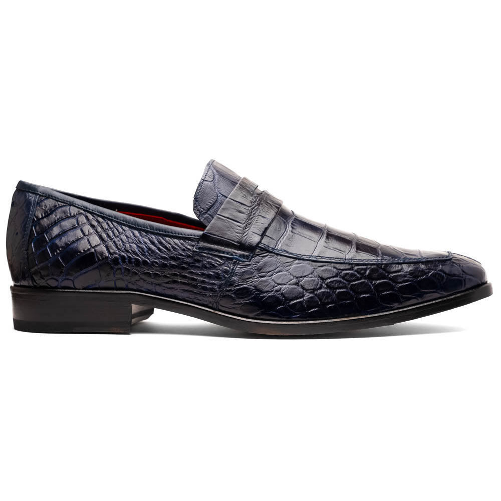 Marco Di Milano Matteo Navy Alligator Penny Loafer - 8