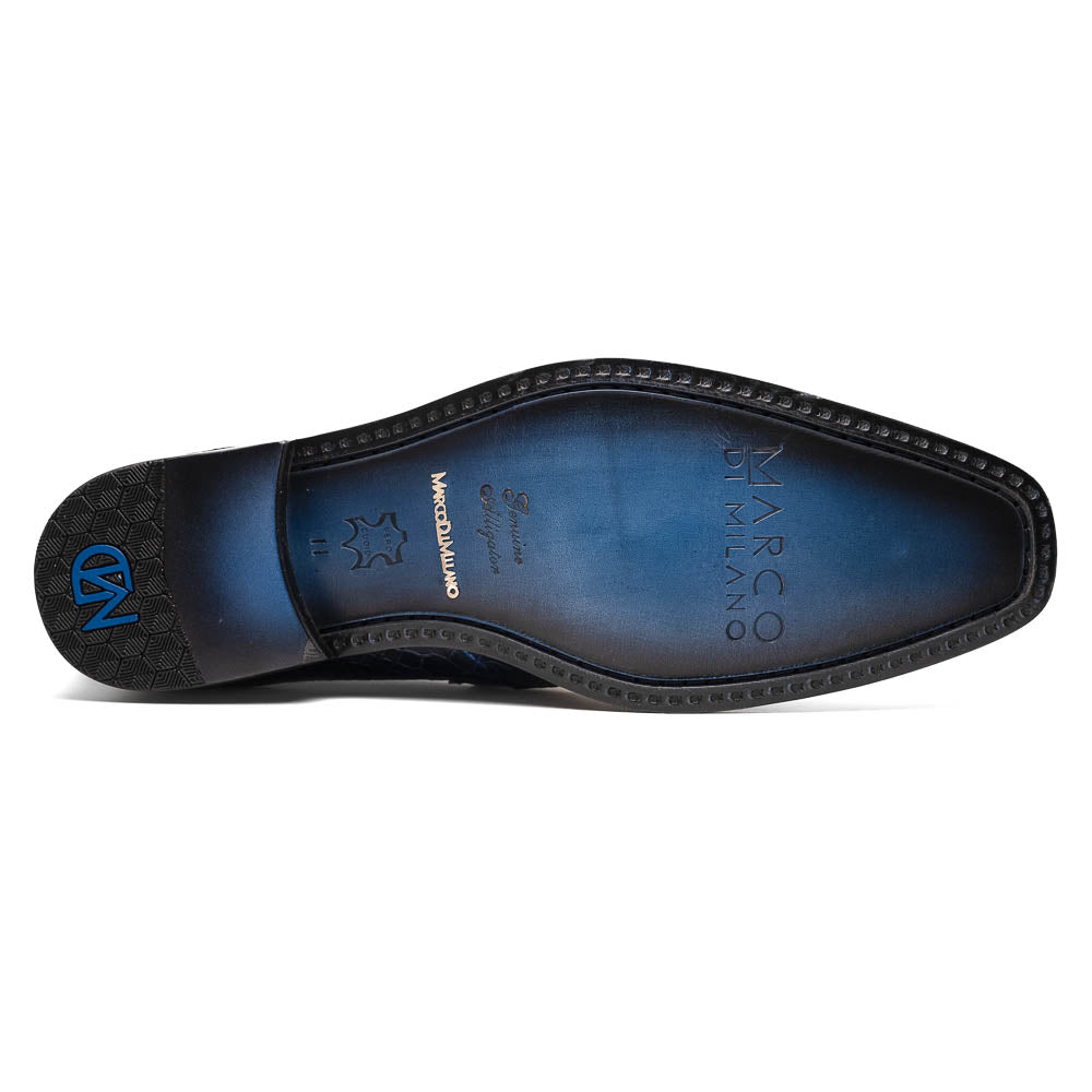 Marco Di Milano Matteo Navy Alligator Penny Loafer - 8