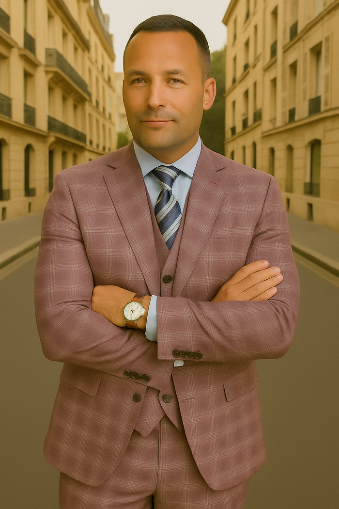 Modern Fit - Wool Suit - Italian Made Business Suit by Statement Men's 3 Piece 100% Wool Modern Fit Suit - Coordinating Solid Color Vest