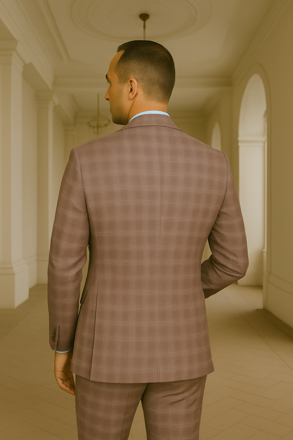 Wool Suit - Italian Made Business Suit by Statement Men's 3 Piece 100% Wool Modern Fit Suit - Coordinating Solid Color Vest - 38R