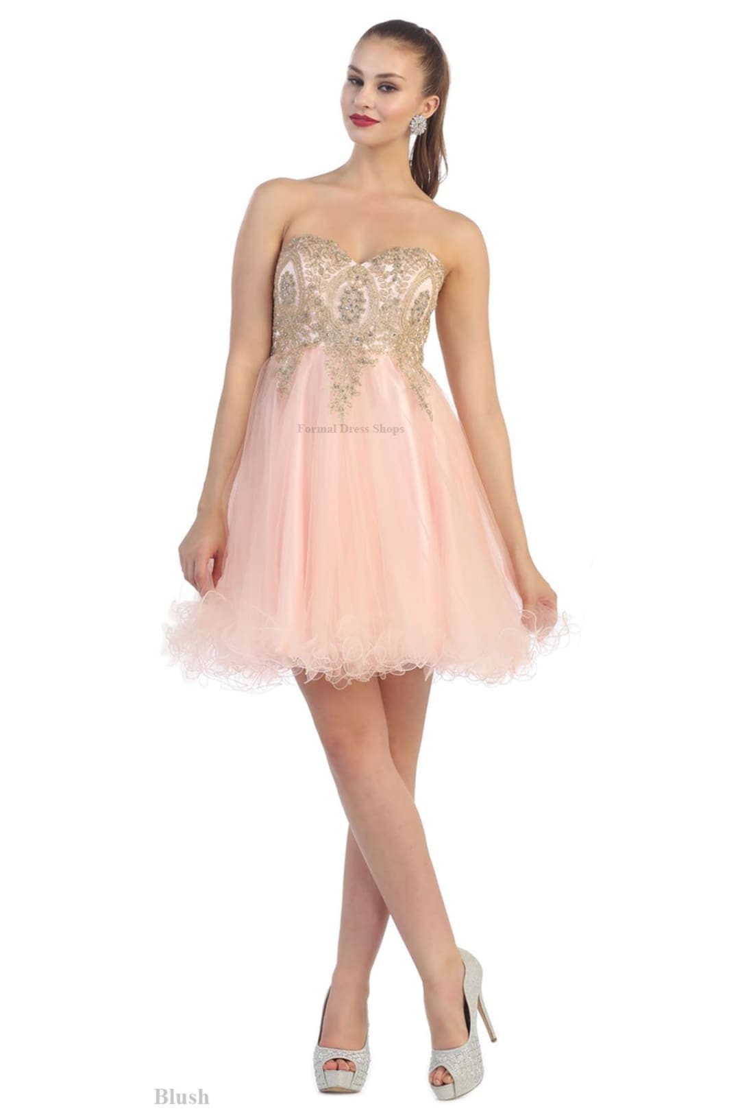 Quince Dama Dresses - Short Quinceanera Dresses in Color Blush - 12
