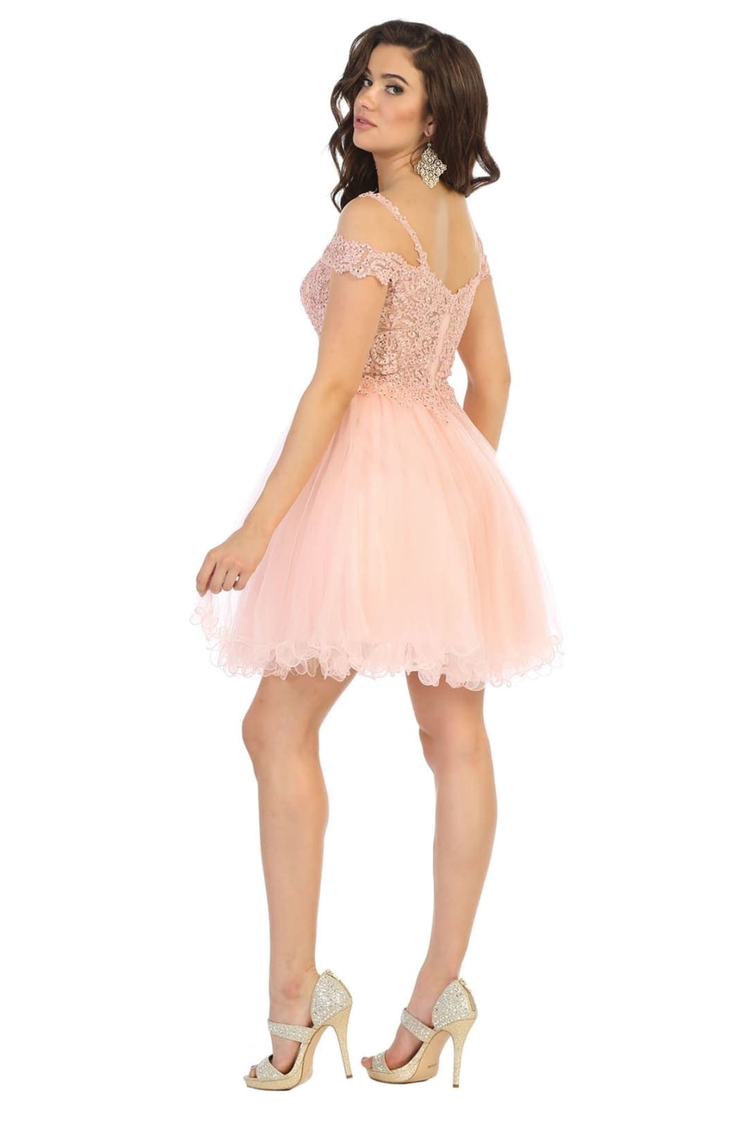 Quince Dama Dresses - Short Quinceanera Dresses in Color Blush - 6