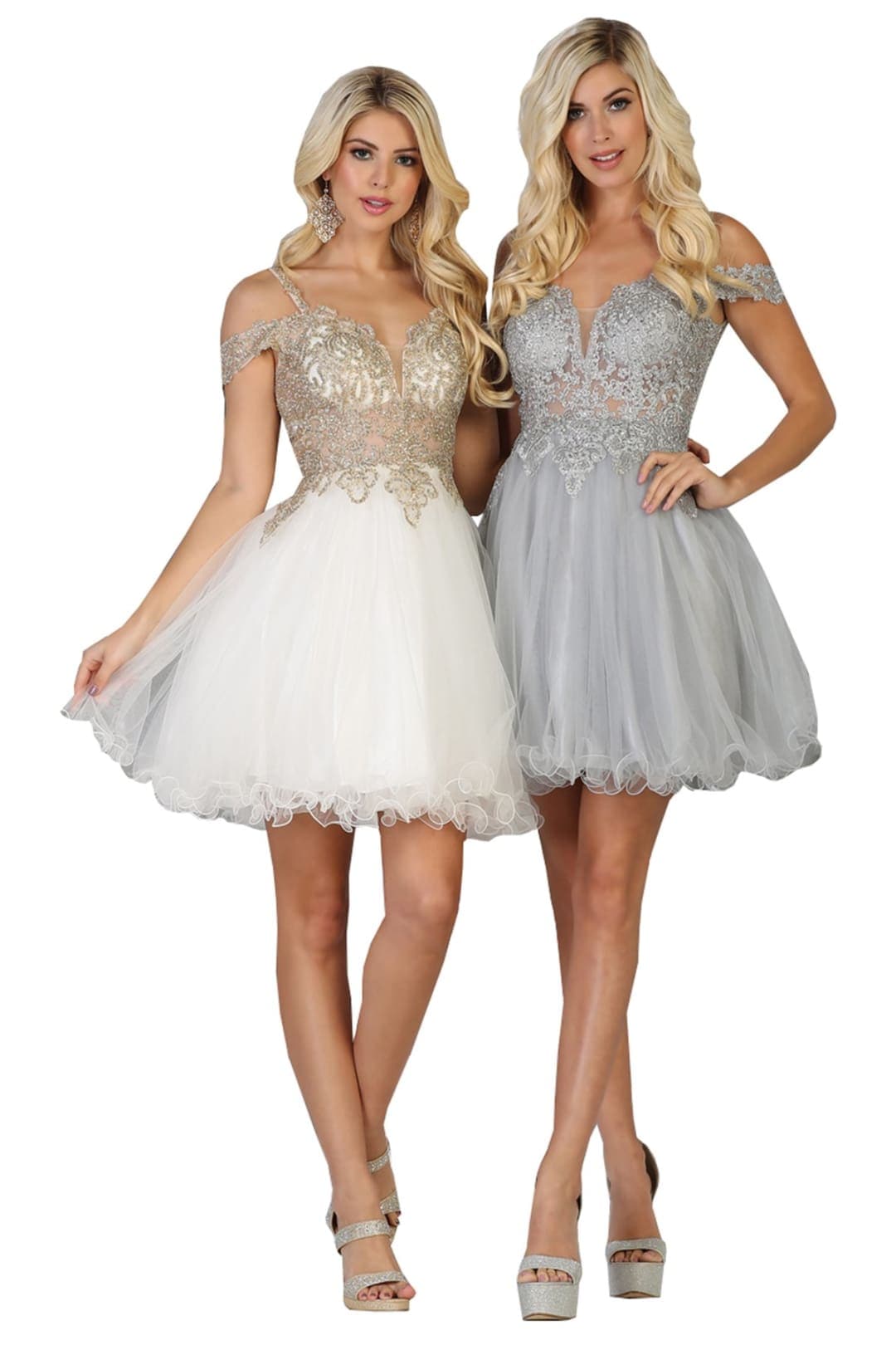 Quince Dama Dresses - Short Quinceanera Dresses in Color Ivory - 12