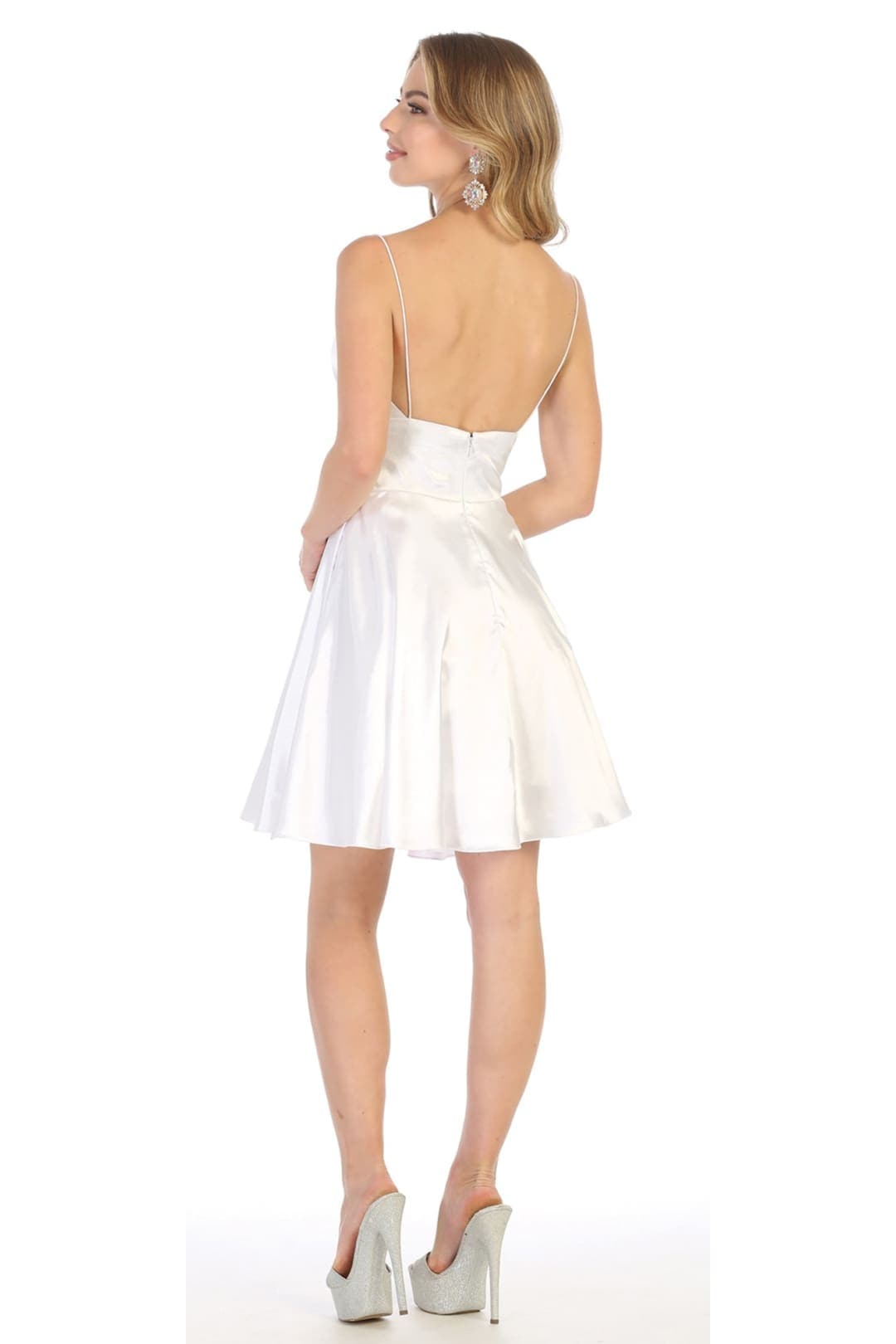 Quince Dama Dresses - Short Quinceanera Dresses in Color White - 4