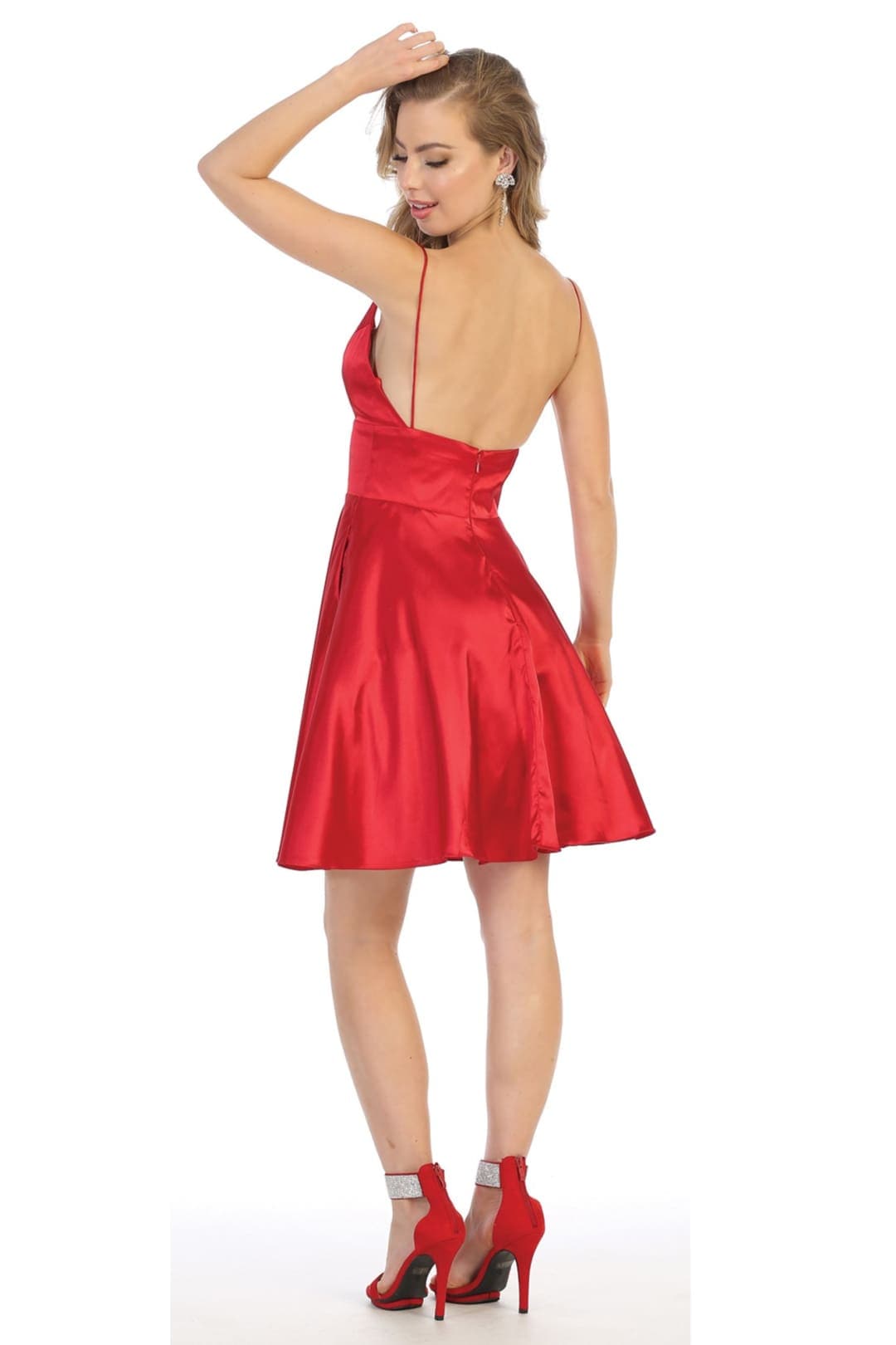 Quince Dama Dresses - Short Quinceanera Dresses in Color Red - 6