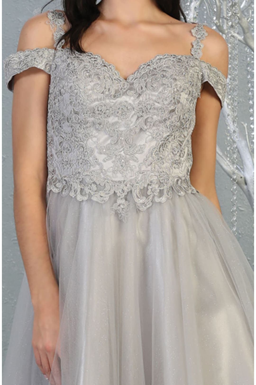 Quince Dama Dresses - Short Quinceanera Dresses in Color Silver - 10