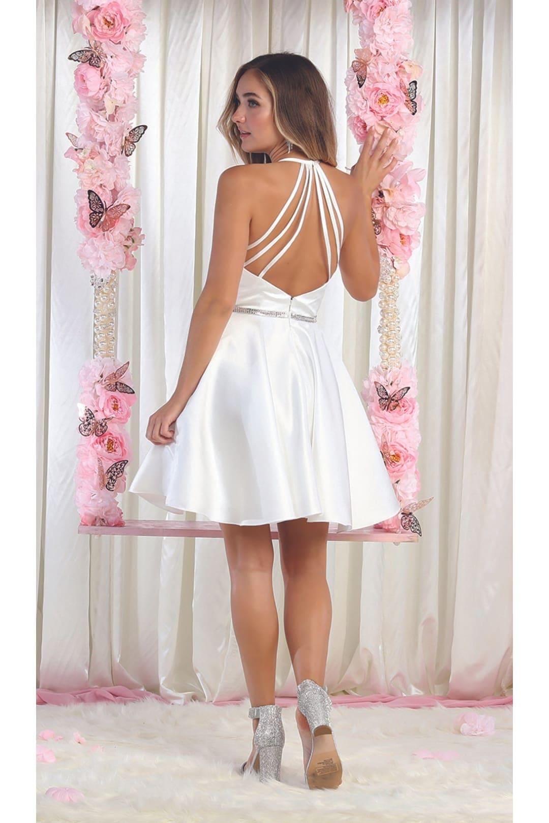 Quince Dama Dresses - Short Quinceanera Dresses in Color Ivory - 10