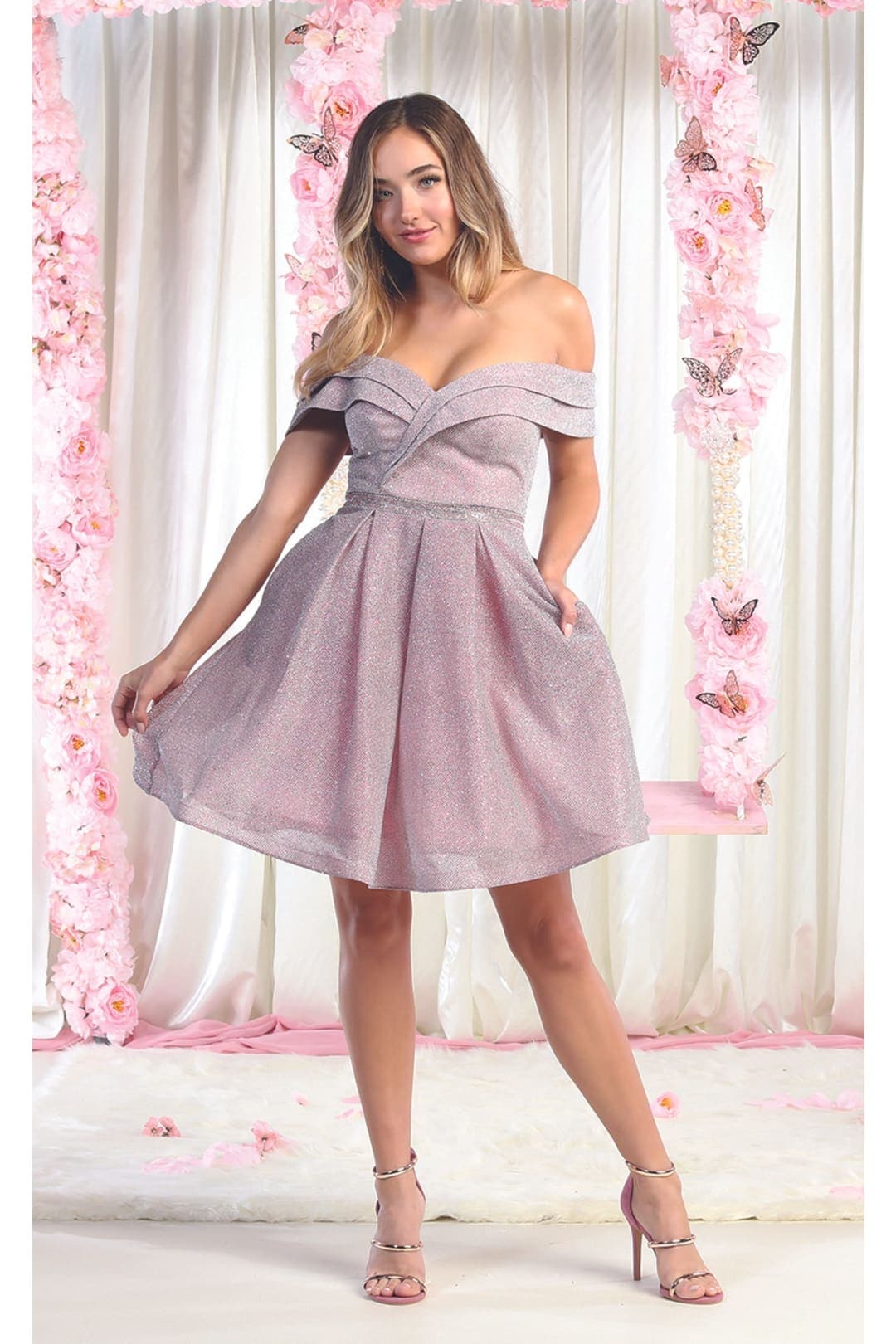 Quince Dama Dresses - Short Quinceanera Dresses in Color Pink/Multi - 12