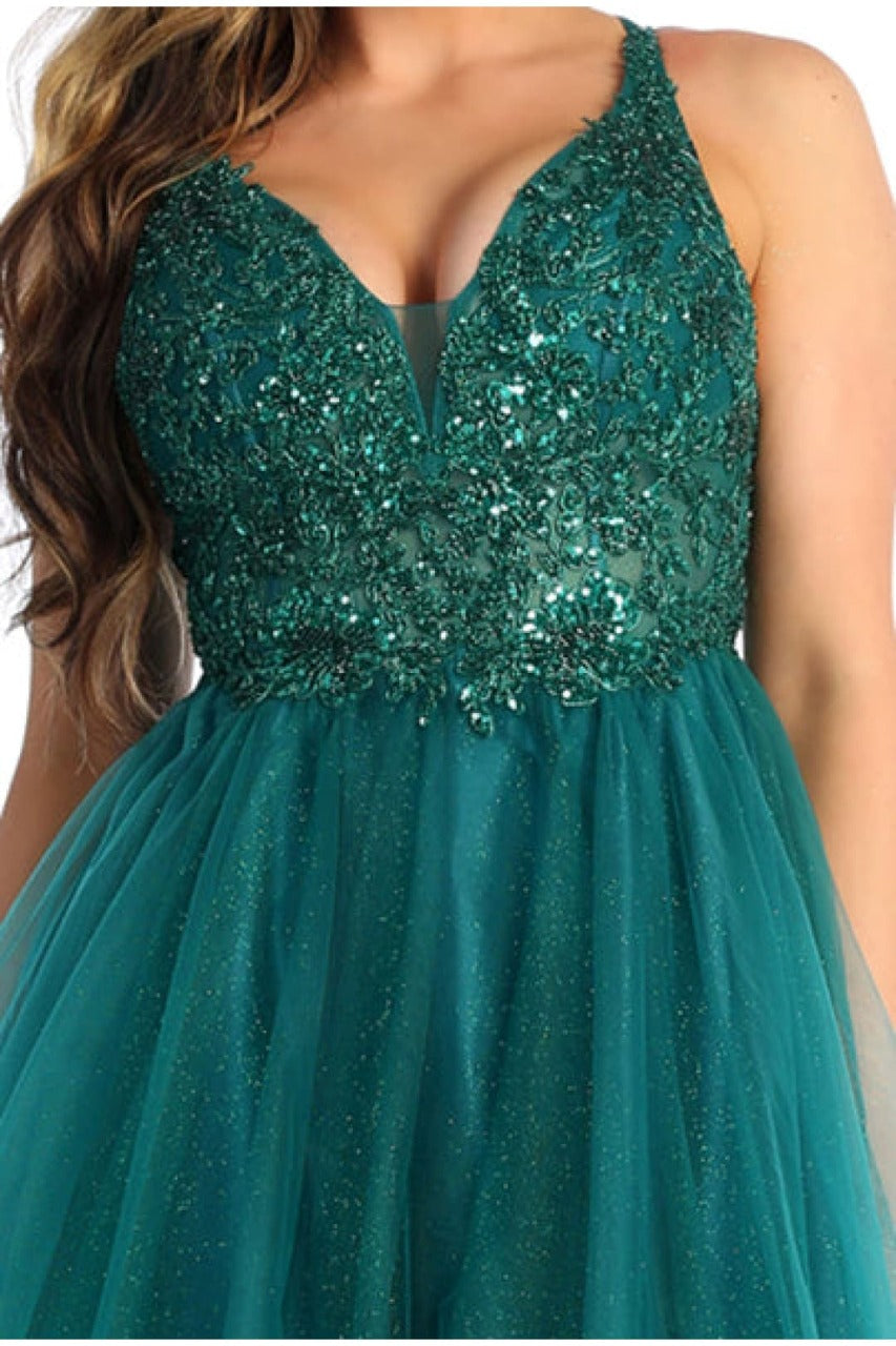 Quince Dama Dresses - Short Quinceanera Dresses in Color Hunter Green - 8