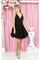 May Queen MQ1913 Glitter A Line Short Graduation Dress - BLACK / 2 - Dress