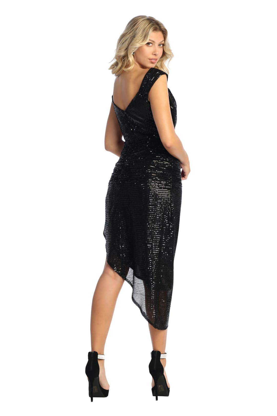 Quince Dama Dresses - Short Quinceanera Dresses in Color Black - 4