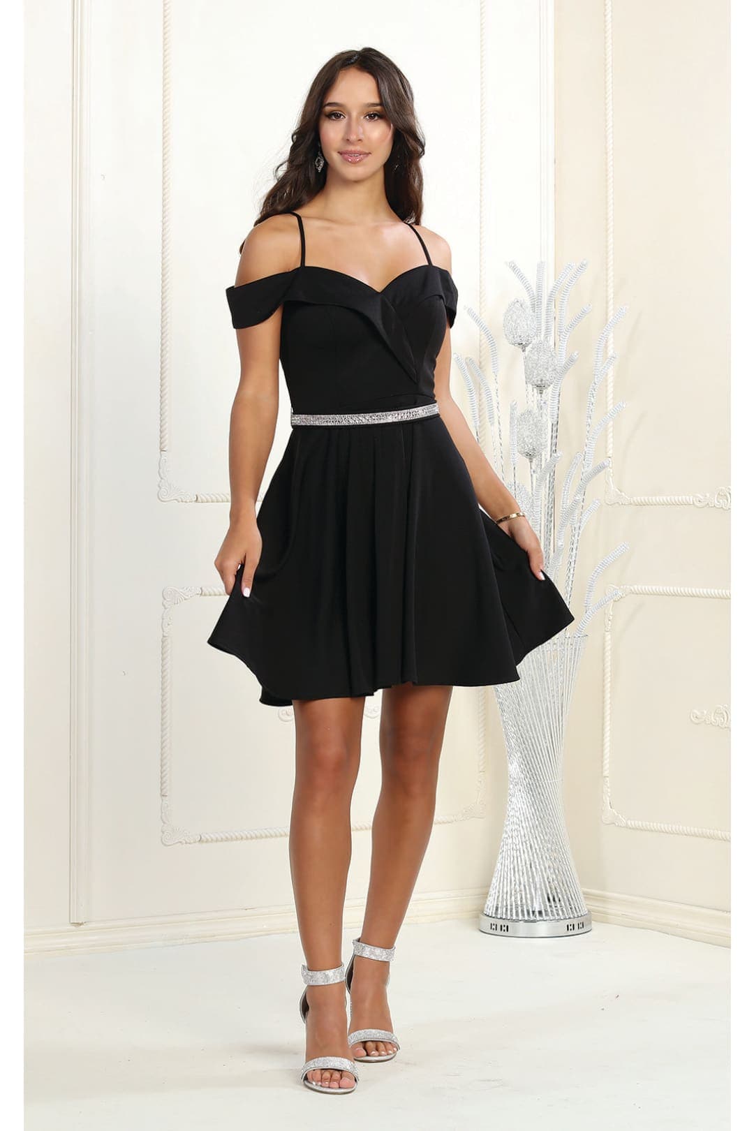 Quince Dama Dresses - Short Quinceanera Dresses in Color Black - 4