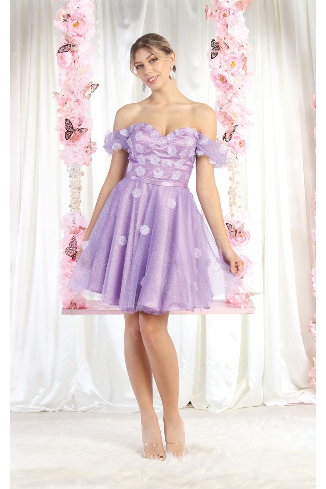 Quince Dama Dresses - Short Quinceanera Dresses in Color Lilac - 4