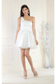 May Queen MQ1973 One Shoulder A-line Cocktail Dress - WHITE / 4
