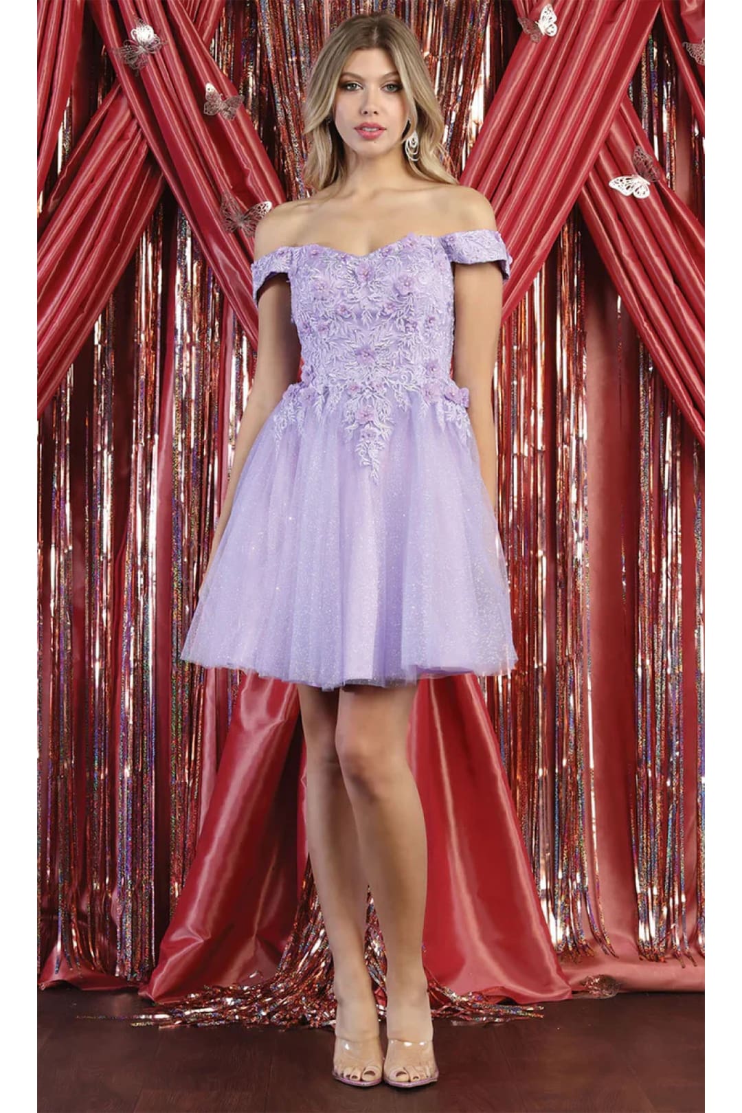 Quince Dama Dresses - Short Quinceanera Dresses in Color Lilac - 4