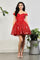 May Queen MQ2012 Off - Shoulder 3D Butterfly Applique Homecoming Dress - RED / 4