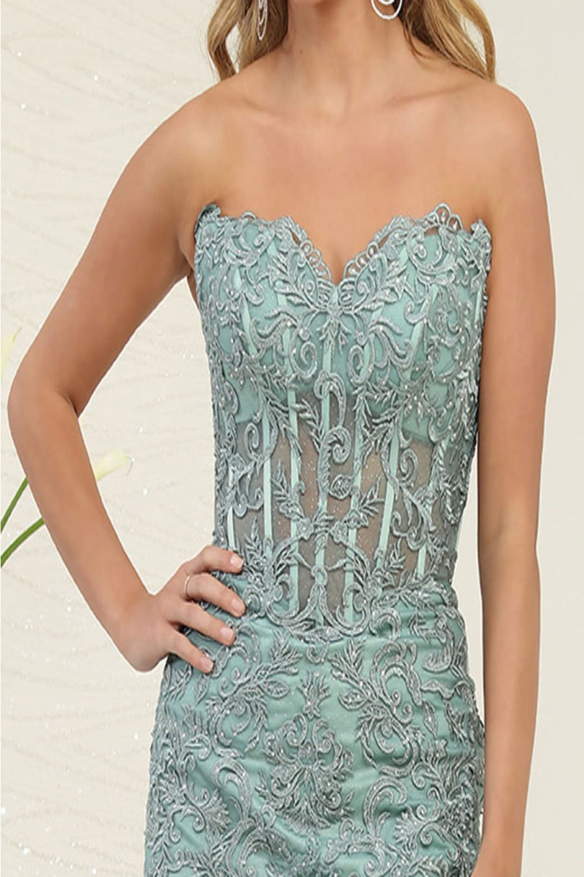 Quince Dama Dresses - Short Quinceanera Dresses in Color Sage - 8