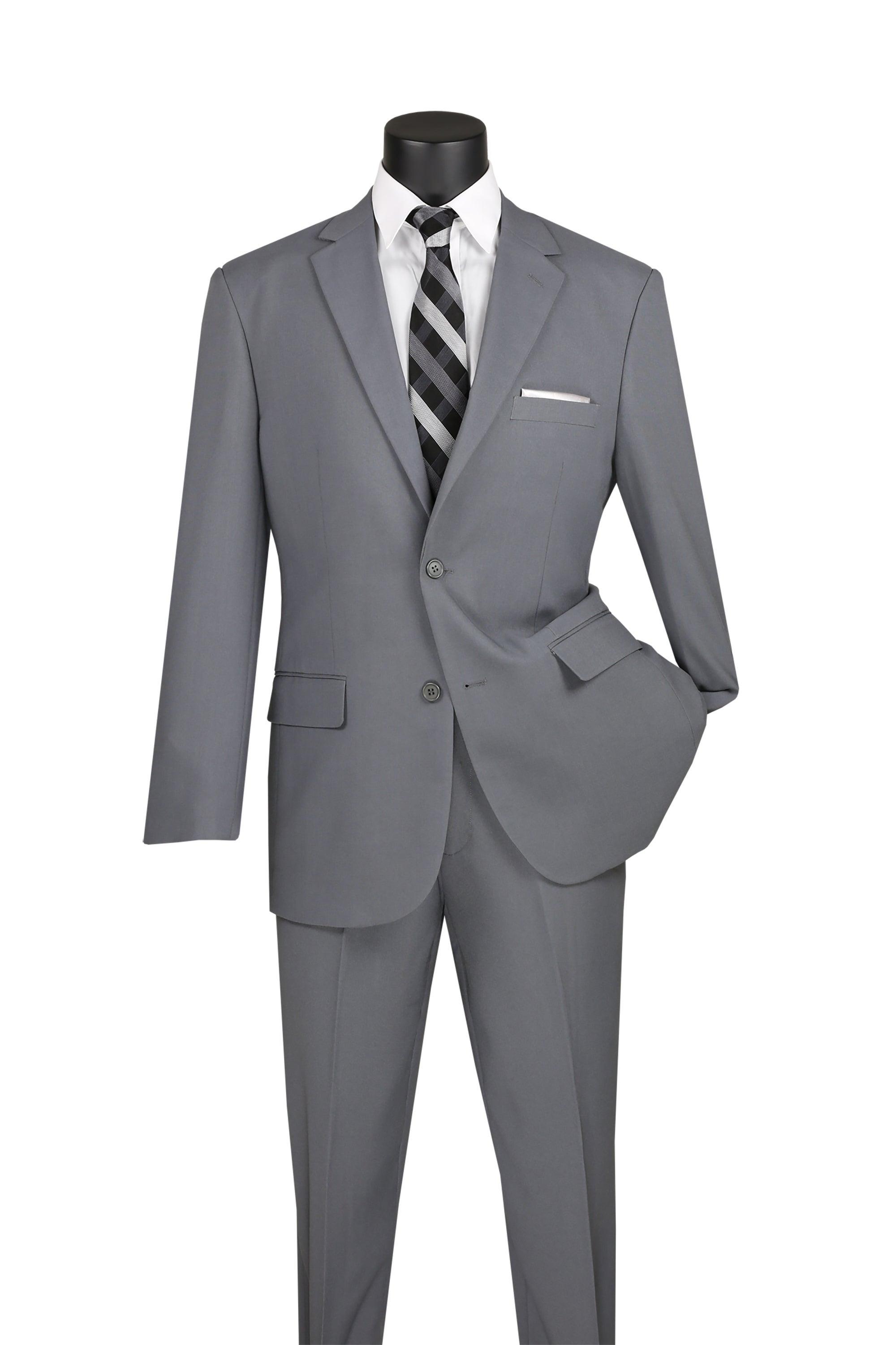 Medium Grey Regular Fit 2 Piece Suit - 46 Short  - 40 Waist