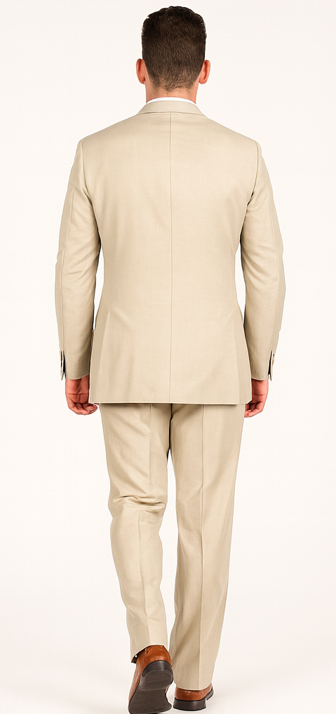 Giorgio Fiorelli Men' 2 Button 3 Piece Double Vents Beige Suit