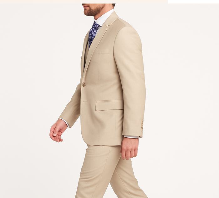 Giorgio Fiorelli Men' 2 Button 3 Piece Double Vents Beige Suit