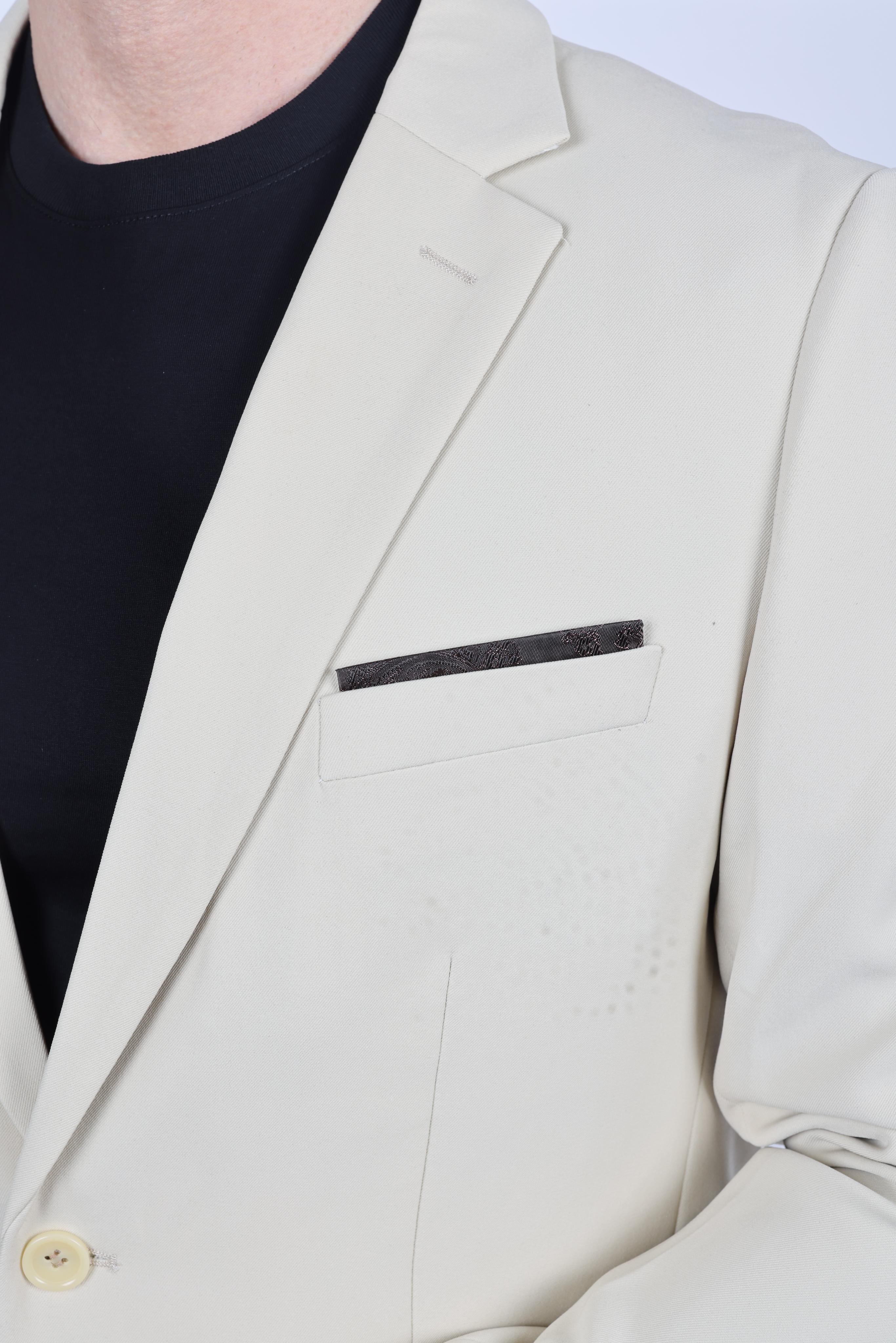 Men’s Beige Date Night Blazer – Tailored Modern Fit Stretch Jacket - S