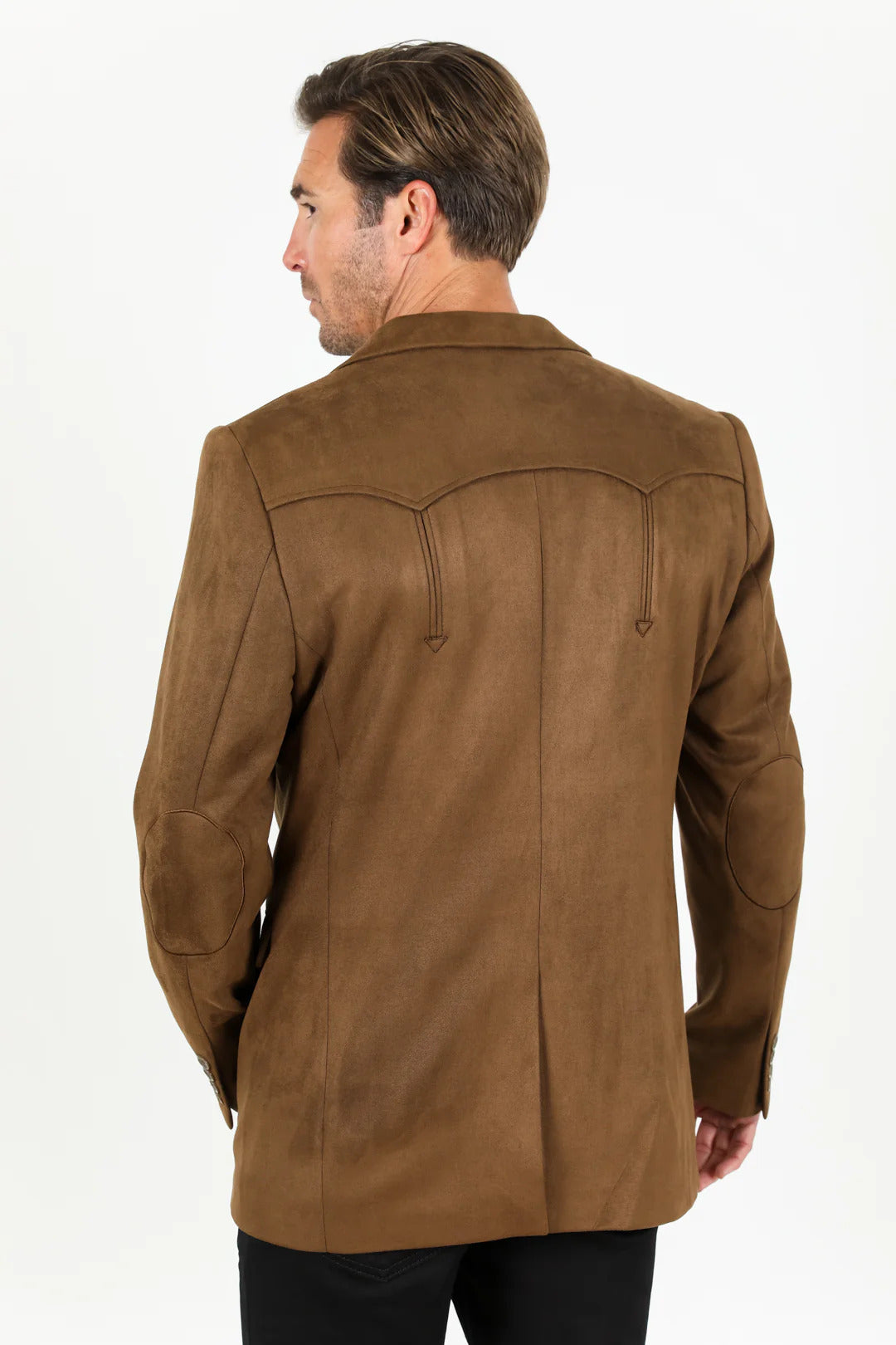 Double Button Suede Western Blazer Brown - 36 Short
