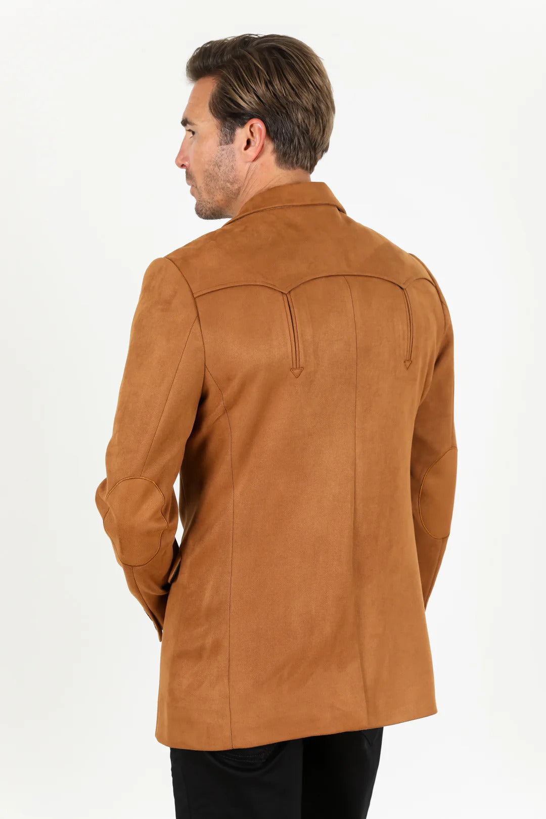 Double Button Suede Western Blazer Camel - 36 Short