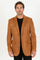Men’s Double-Button Faux Suede Blazer in Camel